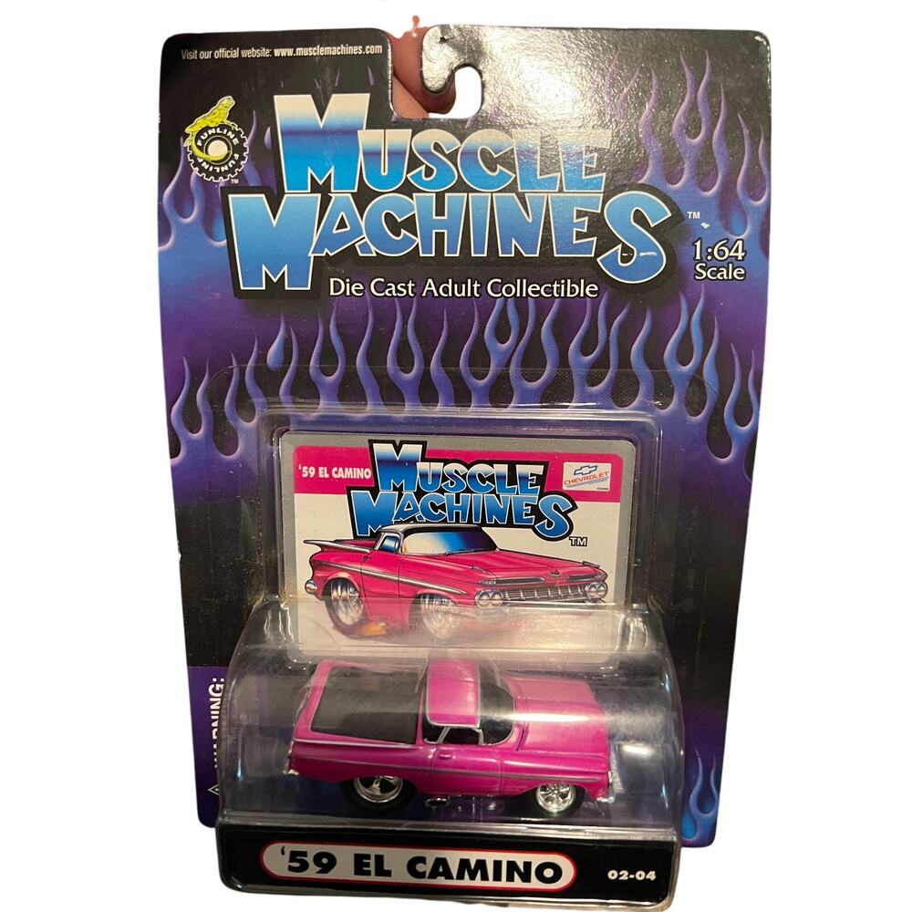 Muscle Machines 1959 El Camino Pink Die Cast Car 1:64 New